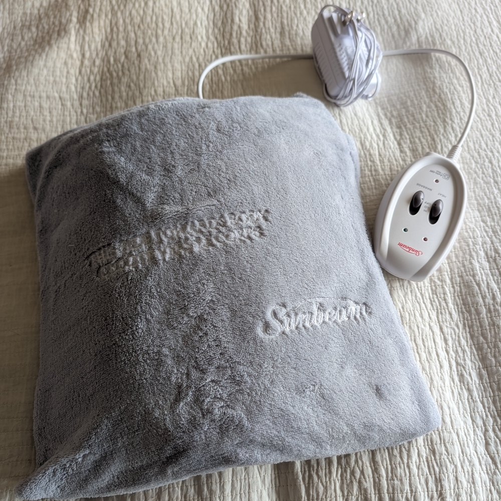Sunbeam Gray Massaging Heating Pad